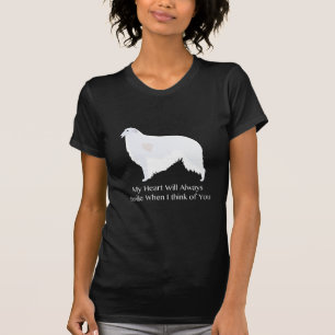 Borzoi Thinking of You Design T-shirt