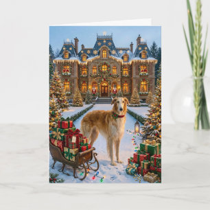 Borzoi Vakantie Feestdagen Kaart