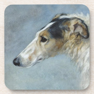 Borzoi waterverf 6-delig onderzetterset bier onderzetter
