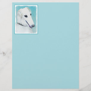Borzoi (wit) schilderen - Kute Original Dog Art