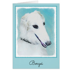 Borzoi (wit) schilderen - Kute Original Dog Art