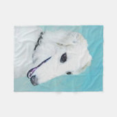 Borzoi (wit) schilderen - Kute Original Dog Art Fleece Deken (Voorkant (Horizontaal))
