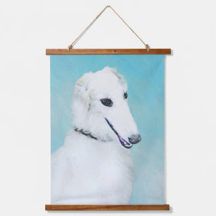 Borzoi (wit) schilderen - Kute Original Dog Art Hangend Wandkleed