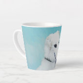 Borzoi (wit) schilderen - Kute Original Dog Art Latte Mok (Linkerhoek)