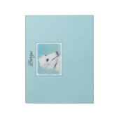 Borzoi (wit) schilderen - Kute Original Dog Art Notitieblok (Gedraaid)