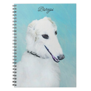Borzoi (wit) schilderen - Kute Original Dog Art Notitieboek