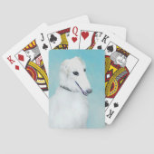 Borzoi (wit) schilderen - Kute Original Dog Art Pokerkaarten (Achterkant)