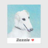 Borzoi (wit) schilderen - Kute Original Dog Art Sticker (Vel)