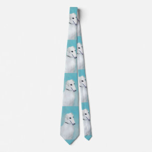 Borzoi (wit) schilderen - Kute Original Dog Art Stropdas