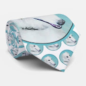 Borzoi (wit) schilderen - Kute Original Dog Art Stropdas (Opgerold)