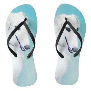 Borzoi (wit) schilderen - Kute Original Dog Art Teenslippers