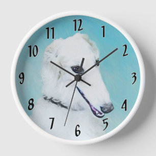 Borzoi (Wit) Schilderij - Grappige Originele Honde