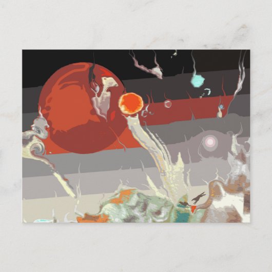 Borzois loopt in een fantastisch landschap briefkaart (Voorkant)