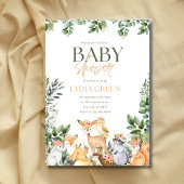 Bos Baby Shower Groene Tinten Rustiek Neutraal Kaart