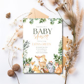 Bos Baby Shower Groene Tinten Rustiek Neutraal Kaart
