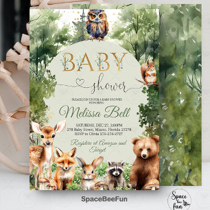 Bos Baby Shower Uitnodiging, Geslacht Neutraal Wou Kaart