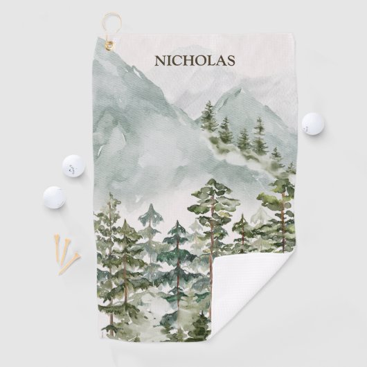 Bos Berglandschap Waterverf Golfhanddoek (Insitu)