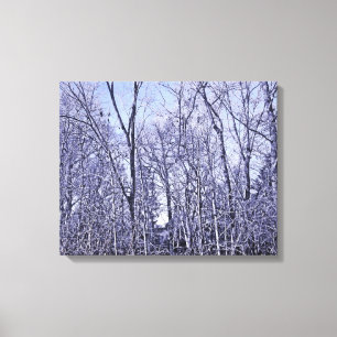 Bos bij schemering canvas afdruk