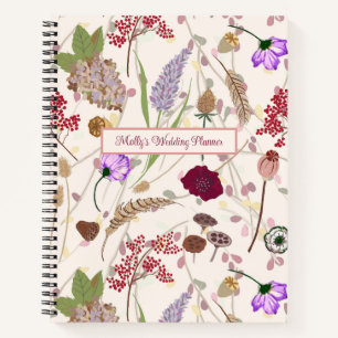 Bos-bloem bruiloftsplanner notitieboek