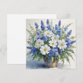 Bos bloemen elegante aquarel bedankkaart (Voorkant / Achterkant)