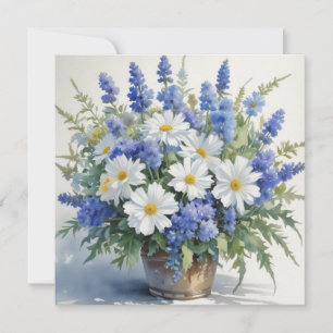Bos Bloemen Elegante Waterverf Bedankkaart