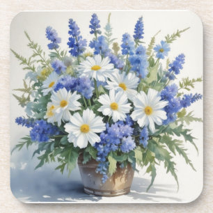 Bos Bloemen Elegante Waterverf Bier Onderzetter