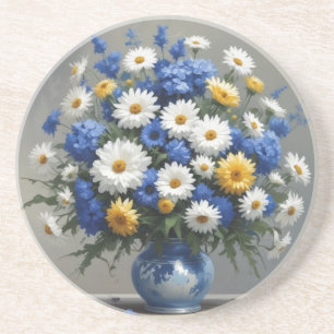 Bos Bloemen Elegante Waterverf Zandsteen Onderzetter
