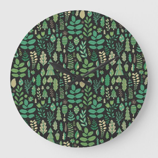  bos bloemennaadloos ontwerp grote klok (Voorkant)