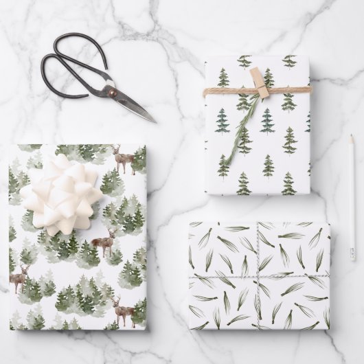 Bos Bomen Huwelijkscadeau Wrapping Papier Bladen Inpakpapier Vel (Voorkant)