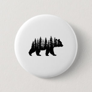 Bos Bomen Wilde Dieren Retro Buiten Natuur Ronde Button 5,7 Cm