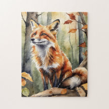 Bos bos waterverf vos herfst