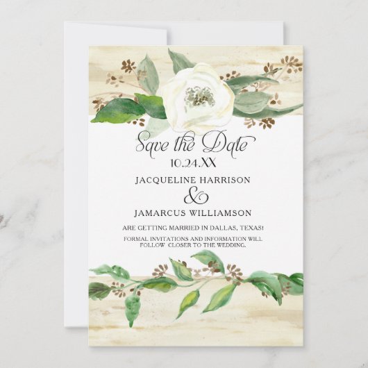 Bos Bosgrond Blad BOHO Foto Sla de Datum Op Save The Date (Voorkant)