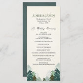 Bos bruiloft ceremonie programma dennenbomen winte (Voorkant / Achterkant)