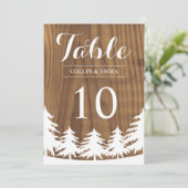 Bos Bruiloft Tafel Nummers Kaart (Staand voorkant)