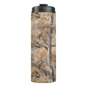 Bos camouflage met houtsnip  thermosbeker