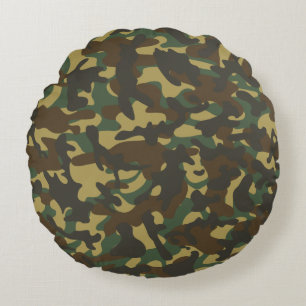 Bos camouflage  rond kussen