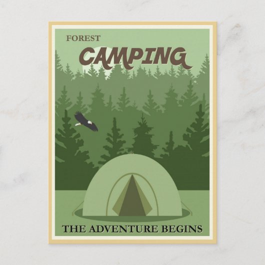 Bos camping briefkaart (Voorkant)