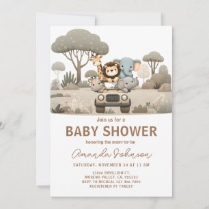 Bos Dieren Jongens Baby Shower Kaart