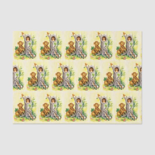  bos Dieren kinder zaadweefsel Tissuepapier (Voorkant)