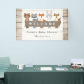 Bos Dieren met Banner, Baby shower Welkom Spandoek (Beurs)