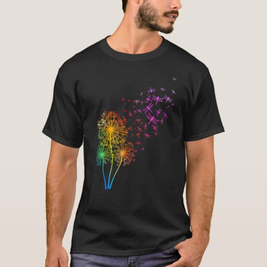 Bos Dierlijk Insect Paardenbloem Dragonfly T-shirt (Voorkant)