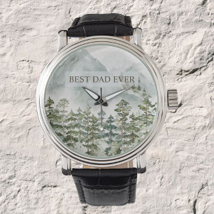 Bos en Berg Beste Papa Ooit Vaderdag Horloge