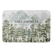 Bos en Berg Natuur Waterverf Badmat (Voorkant)