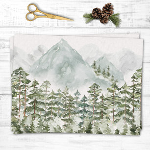 Bos- en bergnatuur aquarel tissuepapier