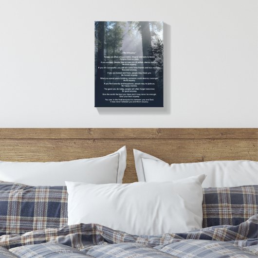 Bos en zon doen het in ieder geval canvas afdruk (Insitu (Slaapkamer))