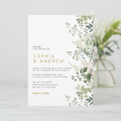 Bos Eucalyptus groen bruiloft uitnodiging (Staand voorkant)