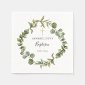 Bos Eucalyptus Groene Doop Christening Servet (Voorkant)