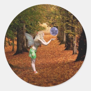 Bos Faerie met Magic Orb en Pentacle Ronde Sticker