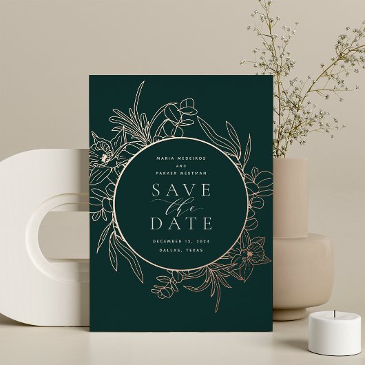 Bos | Florence Folie Save the Date Card Folie Uitnodiging