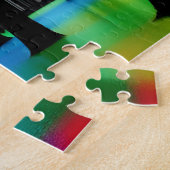 Bos gevuld met bomen Omringd Gekleurd Water Legpuzzel (Zijkant)